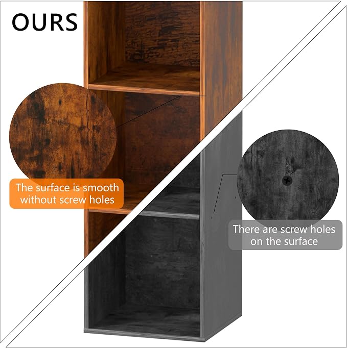 3 Cube Storage Organizer, 3 Tier Cube Low Bookcase Freestanding Storage Display - Image 6