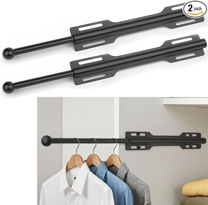 Pull-out Valet Rod for Closet 2 Pack by LOMILD