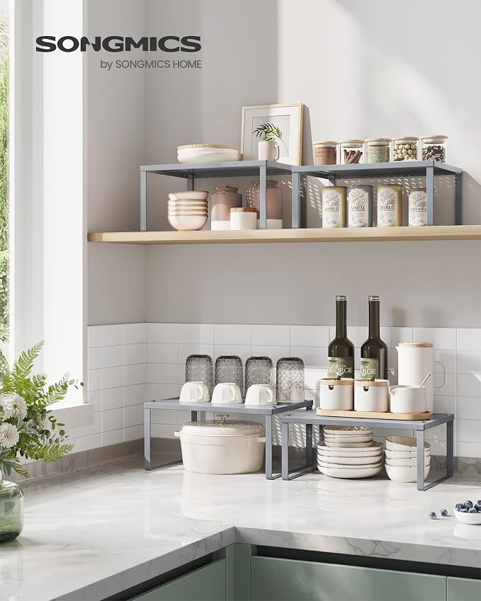 SONGMICS Spice Racks, Countertop Organizers, Shelf Risers, Expandable - Image 3