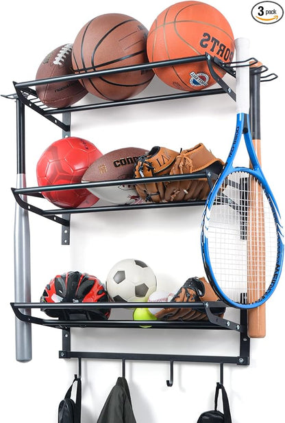 XCSOURCE Sports Equipment Organizer, 3-Tier Ball Storage Rack by XCSOURCEDirect
