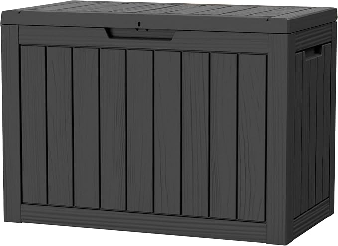 45 Gallon Resin Deck Box, Waterproof Outdoor Storage Box by Unknown