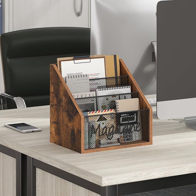 Magazine Holder, Wood Magazine Rack Floor, Mail Organizer Countertop, Magazine - Image 6