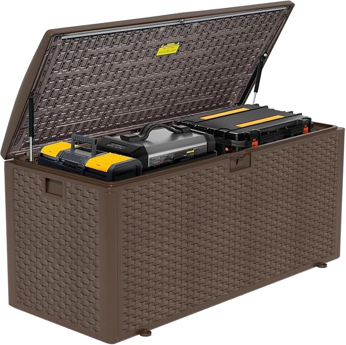 180 Pro Gallon Deck Box, Outdoor Storage Box Lockable, Waterproof by Unknown