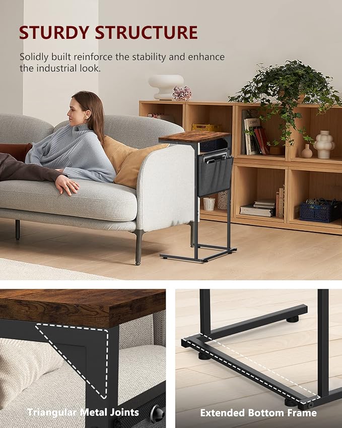 Vantic C Shaped End Table, Small Side Table - Image 8