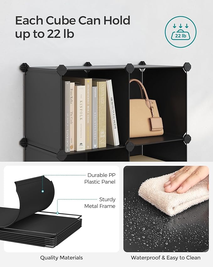 SONGMICS 6 Cube Storage Organizer, Modular Bookshelf, DIY Closet Organizers and - Image 4