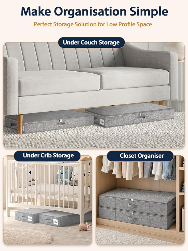 5 Inch High Under Bed Storage Containers 2-Pack, Low Profile Underbed Storage - Image 7