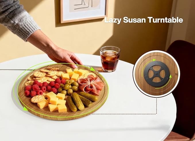 12" Acacia Wood Lazy Susan Turntable Organizer - Image 4