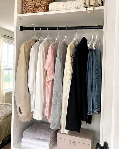 Closet Rods for Hanging Clothes, 18-92 Inch Stepless Adjustable Closet Rod - Image 3