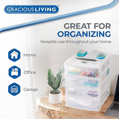 Gracious Living Drawer Organizer, 4-Tier Plastic Storage Desktop Drawers - Image 5
