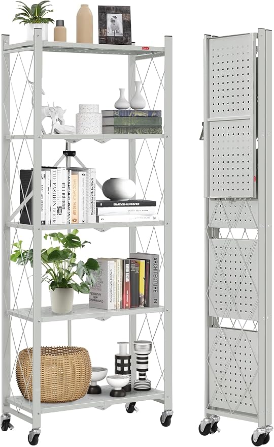 DEANIC 5-Shelf Folding Bookcase by ShowNow