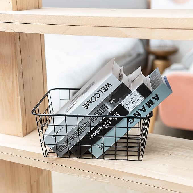 JUNCHU CHERRY Wire Kitchen Storage Basket 4 Packs, Perfect Pantry Organization - Image 9