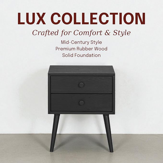 NTC Lux Nightstand with 2 Drawers, Featuring Adaptable Design, 150 lbs Load - Image 3