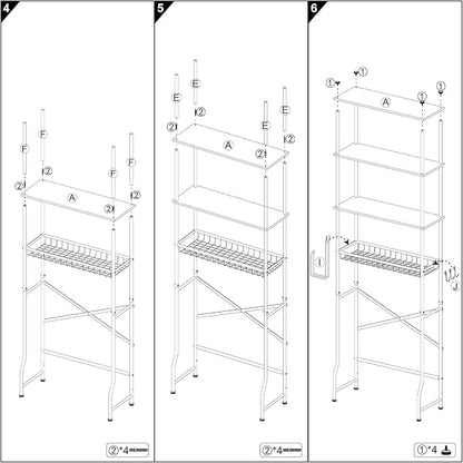 Mlinavn Over-The-Toilet Storage Rack, 4-Tier Bathroom Organizer Shelf Over - Image 8