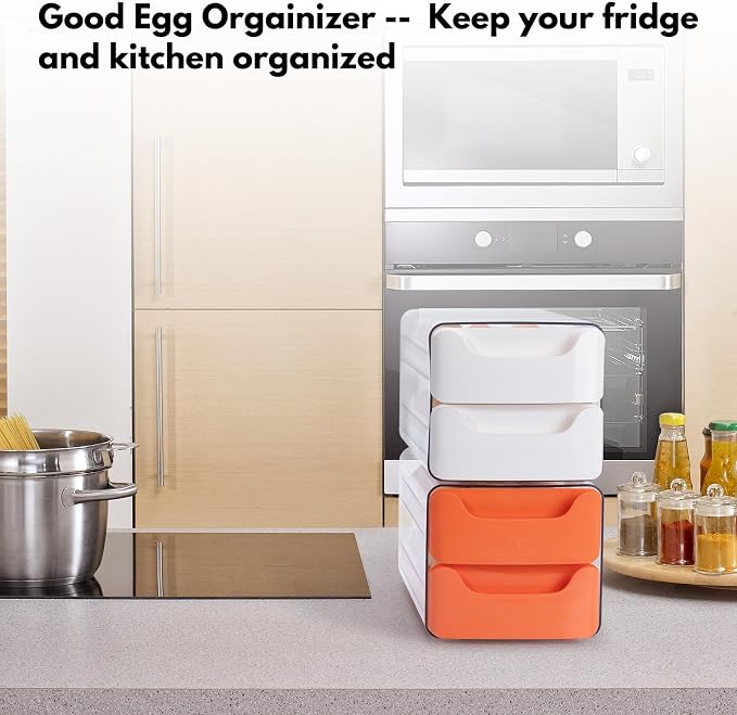 36-Egg Holder for Refrigerator, 2-Tier Stackable Egg Dispenser, and anti-slip - Image 7