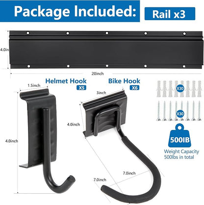 Sinoer Bike Storage Rack, Bike Wall Rack, Bike Storage Wall Mount - Image 4
