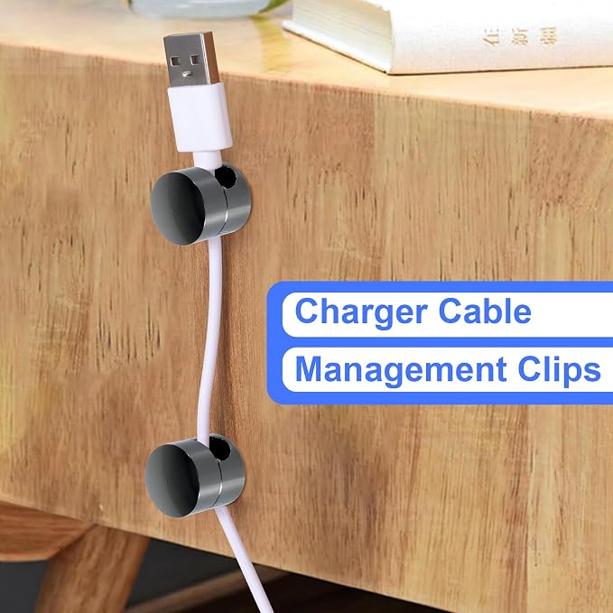 6 Sets Charger Holders for Cords, Adhesive Metal Cord Clips, Cable Management - Image 5
