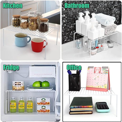 Kitchen Cabinet Shelf Organizer Set of 5, Large Metal Wire Pantry Storage - Image 6