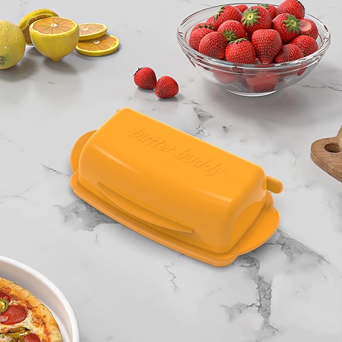 Butter Dishes with Lid for Countertop Refrigerator, Plastic Butter Dish Clear - Image 2