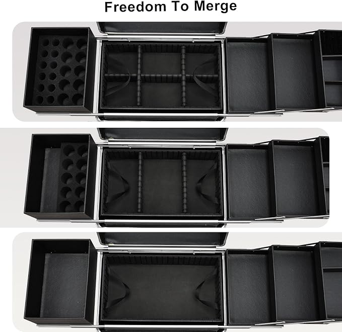 Stagiant Rolling Makeup Train Case Large Storage Cosmetic Trolley 4 Tray - Image 7