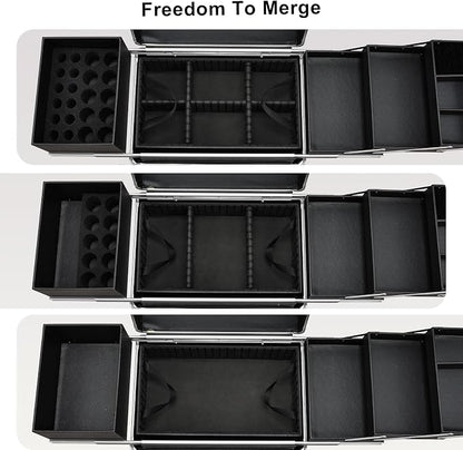 Stagiant Rolling Makeup Train Case Large Storage Cosmetic Trolley 4 Tray - Image 7