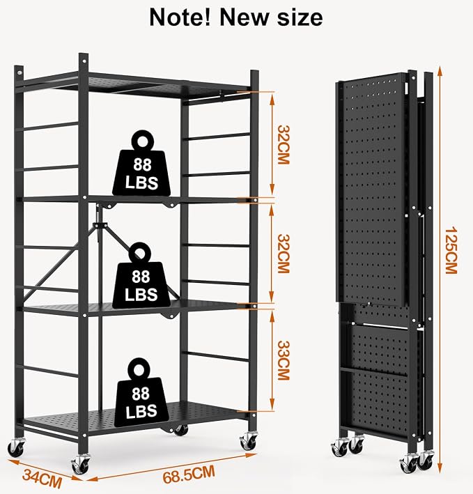 Himix 4-Tier Foldable Storage Shelf - Image 3