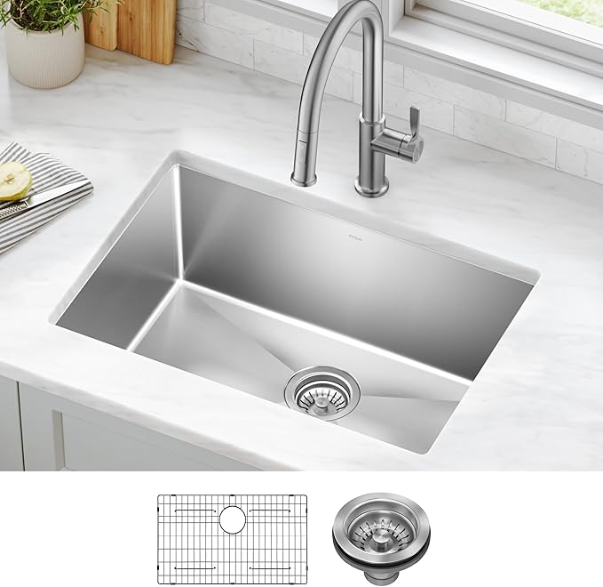 KRAUS Standart PRO 26-inch 16 Gauge Undermount Single Bowl Stainless Steel - Image 2