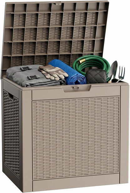 31 Gallon Deck Box, Lockable Waterproof Outdoor Storage Boxes by MAIUSCOLI