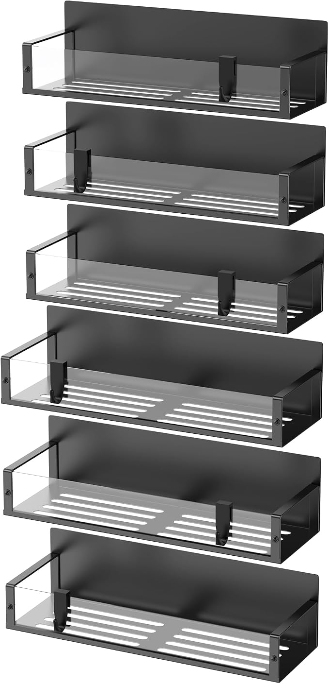 Metal Magnetic Spice Rack for Refrigerator Clear, 6 Pack | Magnetic Shelves - Image 6