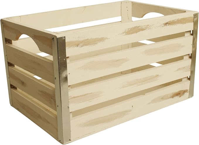 wald imports - Set of 3 White Washed Wooden Crates - Image 4