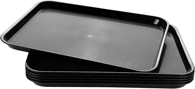 Eslite Rectangular Plastic Serving Trays, Fast Food Serving, Cafeteria Trays by Eslite
