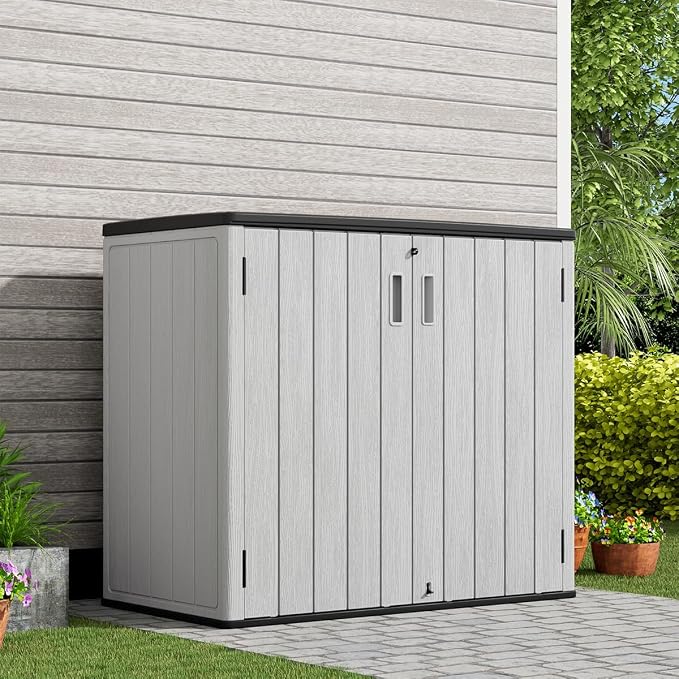 KINYING Outdoor Horizontal Storage Sheds, 37 Cu.ft Outdoor Storage Cabinet - Image 2