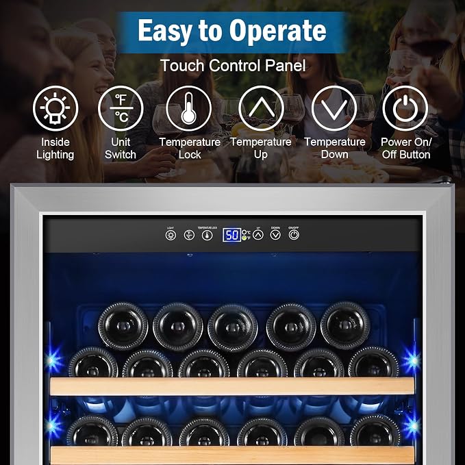 Wine Fridge 24 Inch, 190 Bottles Freestanding or Built-in Wine Cooler - Image 5