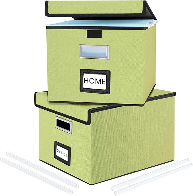 File Organizer Box with Lids, Collapsible File Folder Organizer | File Box with by Huolewa