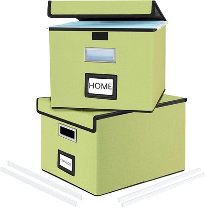 File Organizer Box with Lids, Collapsible File Folder Organizer | File Box with by Huolewa