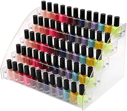 5 Tiers Acrylic Clear Plastic Nail Polishes Organizer Lipstick Holder Display by Wadrac