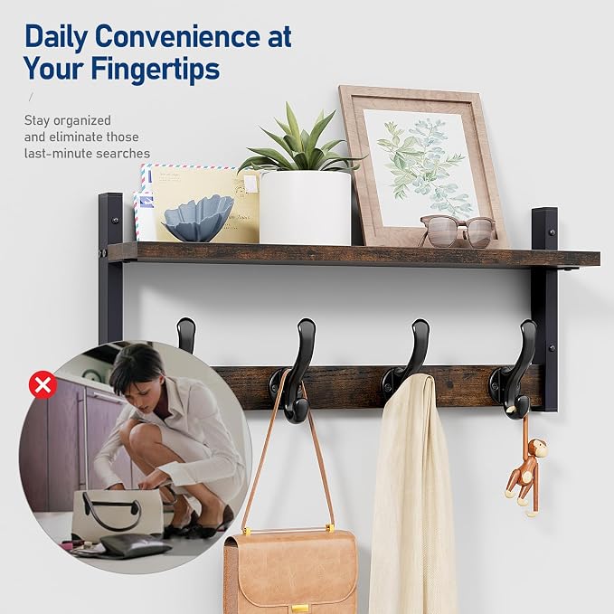 Tatub 20" Rustic Coat Rack Wall Mount - Image 6