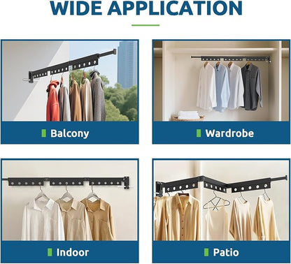 Clothes Drying Rack Wall Mounted, Space Saving Wall Mounted Clothes Drying Rack - Image 6