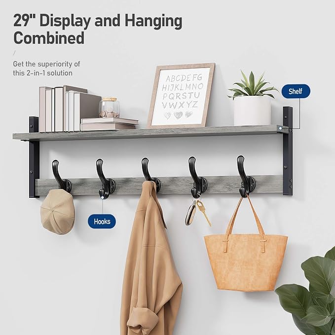Tatub 29" Rustic Coat Rack Wall Mount - Image 2