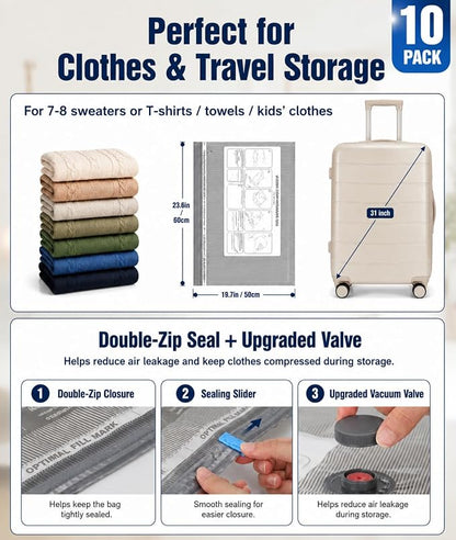 Fantictas Vacuum Storage Bags, 10 Small Space Saver Bags - Image 3
