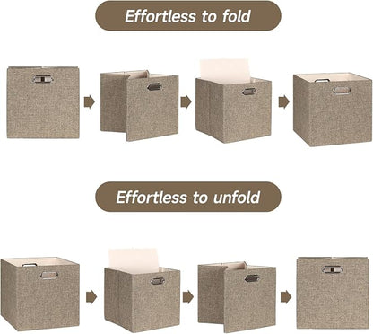 Posprica Collapsible Storage Bins, 13×13 Foldable Storage Cube Boxes Fabric - Image 3