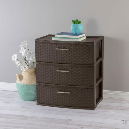Sterilite 2-Pack 3-Drawer Wide Weave Tower, Storage Closet Organizer, and - Image 5