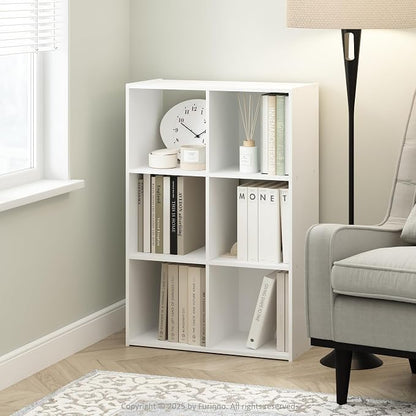 Furinno PELLI Book Shelf, 3x2 Bookshelf, Cube Storage Organizer Cabinet - Image 2