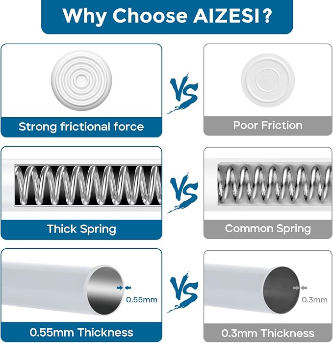 AIZESI Spring Tension Curtain Rods Short Tension Rod - Image 5