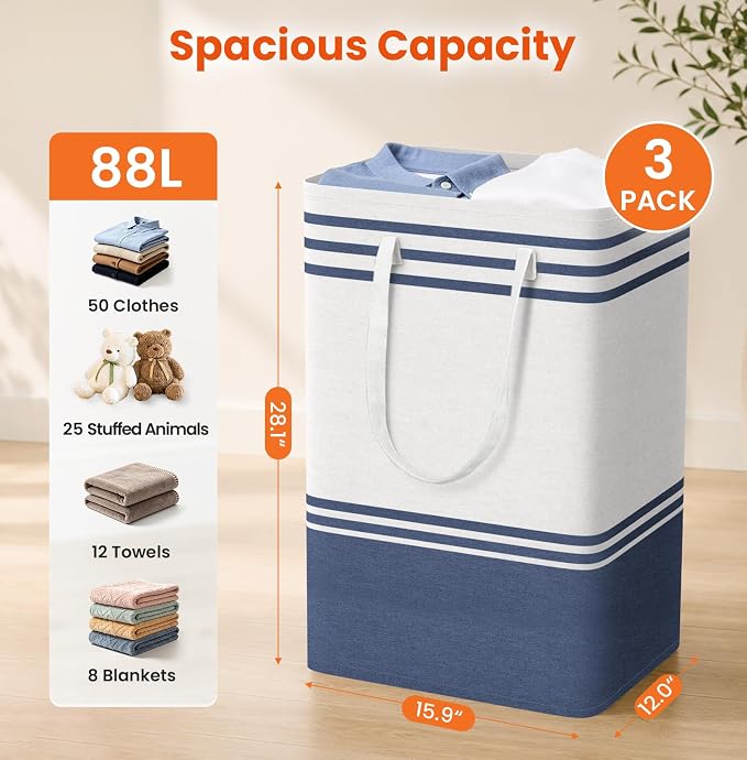 TranquilRelax 3-Pack Laundry Basket - Image 2
