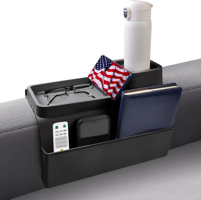 KindGa Couch Cup Holder Tray, Silicone Couch Arm Cup Holder, Couch Arm Organizer by KindGa