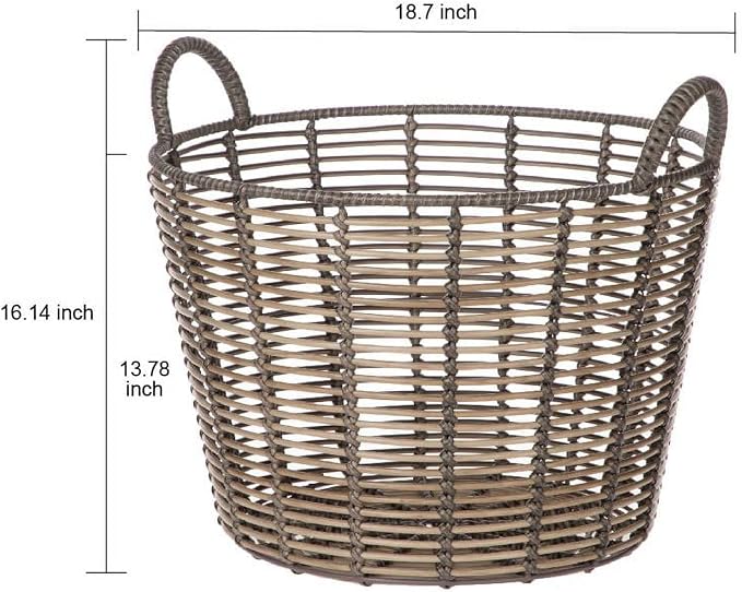 76QT rattan woven basket, withhandle, extra-large storagebasket, suitable - Image 3