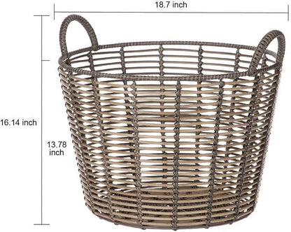 76QT rattan woven basket, withhandle, extra-large storagebasket, suitable - Image 3