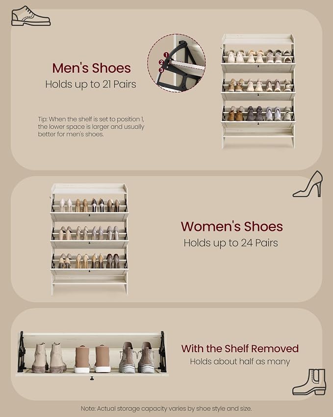VASAGLE Shoe Storage Cabinet Organizer - Image 5