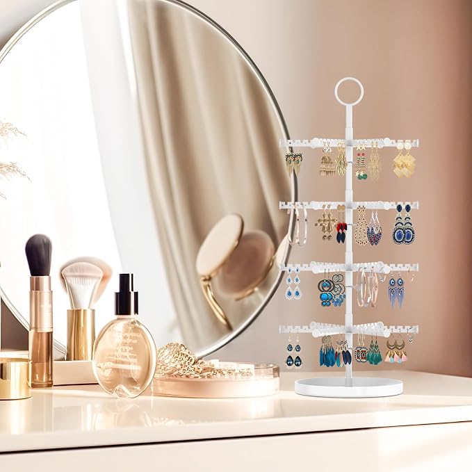 MODOWEY Rotating Earring Holder Organizer Tree Adjustable Display - Image 6