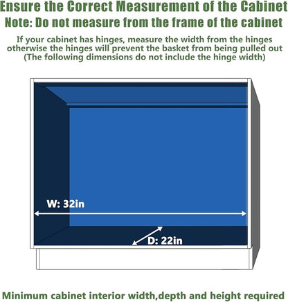 LOVMOR Pull Out Cabinet Organizer 31½" W x 21½" D, Kitchen Cabinet Pull Out - Image 4